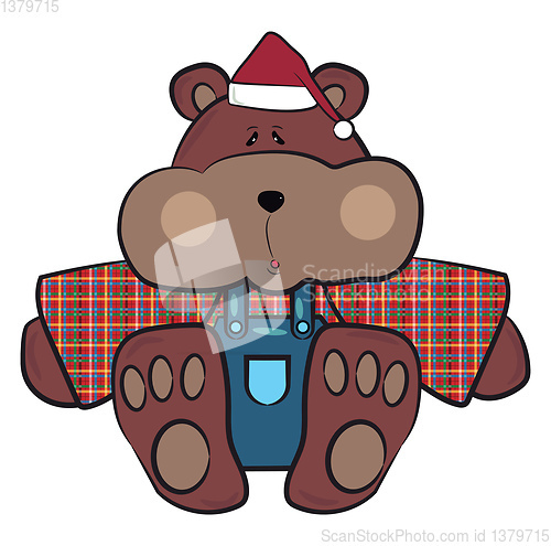 Image of Brown grizzly bear vector or color illustration