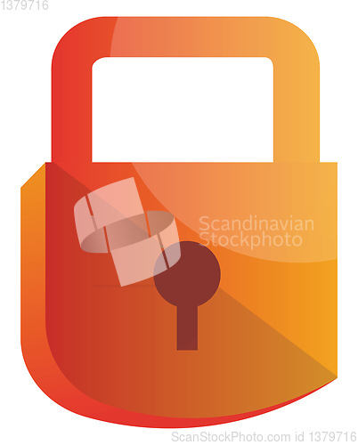 Image of Orange lock simple vector illustration on a white background