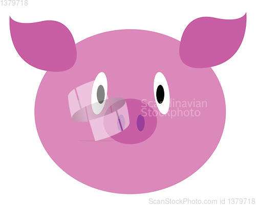 Image of Baby pink pig vector or color illustration