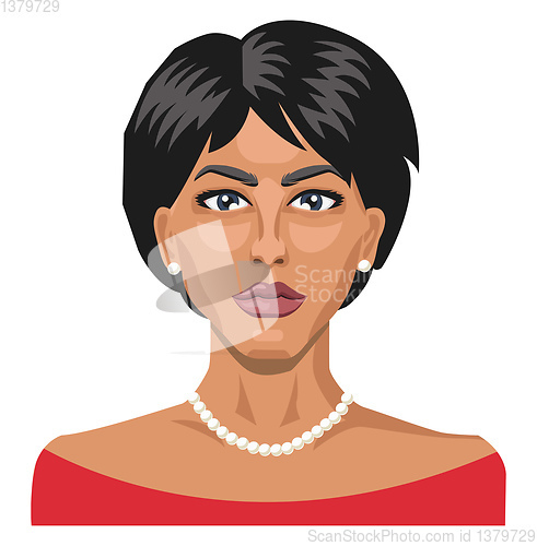 Image of Pretty lady with short hair illustration vector on white backgro