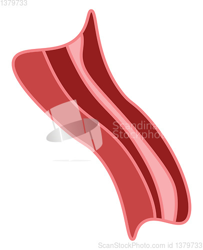 Image of A pink bacon, vector color illustration.