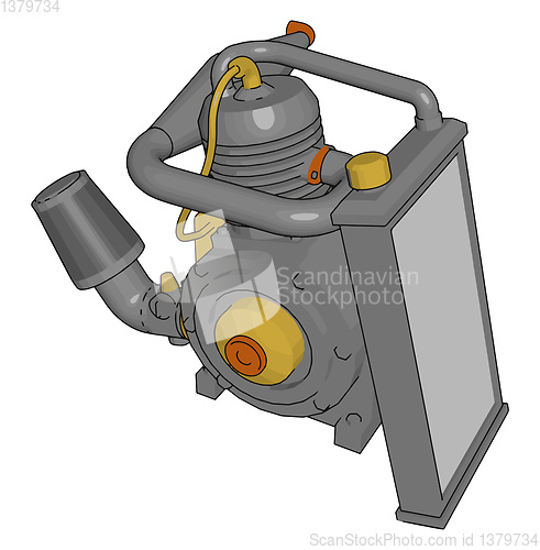Image of A engine pump operated by machine or electrical power vector or 