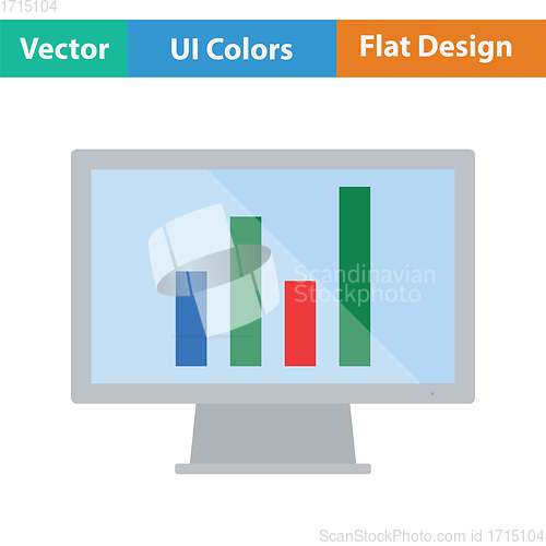 Image of Monitor with analytics diagram icon