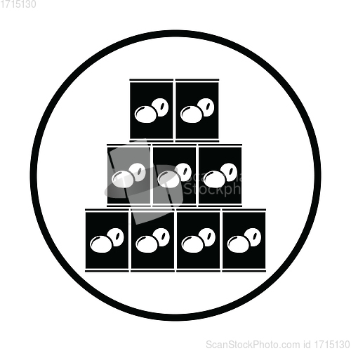 Image of Stack of olive cans icon