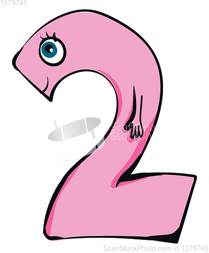 Image of Emoji of the happy number six in pink color vector or color illu