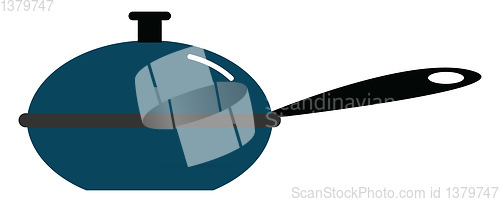 Image of Blue pan, vector or color illustration.