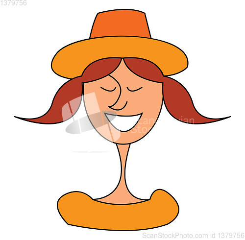 Image of Smiling girl with hat illustration vector on white background 