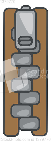Image of Brown-colored cartoon zipper vector or color illustration