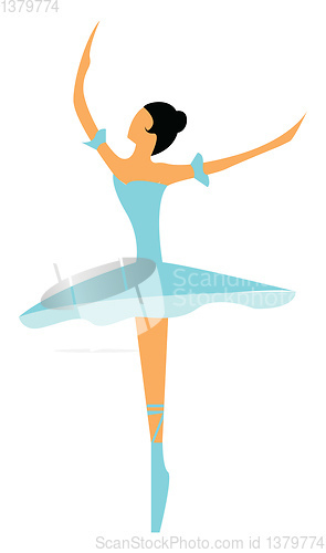 Image of A lady ballerina, vector color illustration.