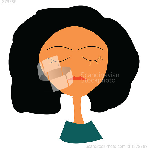 Image of Girl with crooked nose vector or color illustration