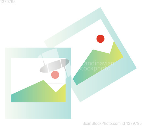 Image of Vector icon illustration of a two simple photos on white backgro