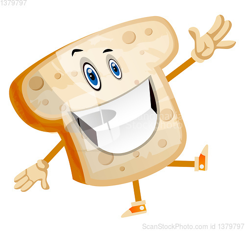 Image of Smiling Bread illustration vector on white background