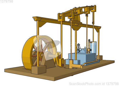 Image of The reciprocating engine vector or color illustration