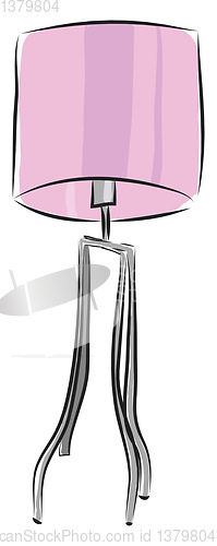 Image of Pink and grey flore lamp vector illustration on white background