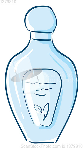 Image of A blue color perfume bottle vector or color illustration