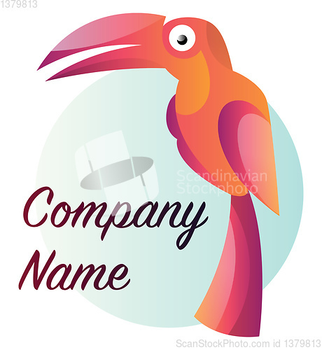 Image of Simple colorful parot with blank text vector logo design on whit