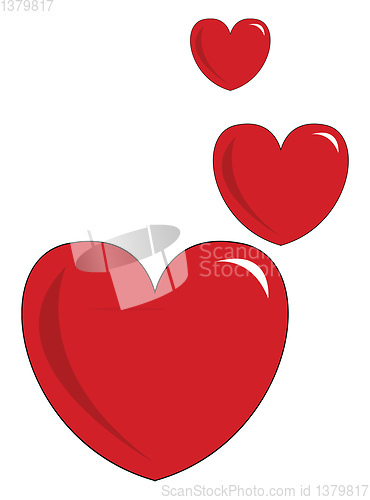 Image of Red heart vector or color illustration