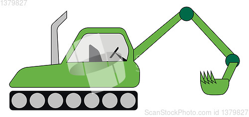 Image of Green color farm tractor vector or color illustration