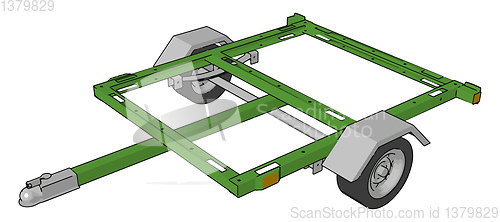 Image of A trailer unpowered vehicle vector or color illustration