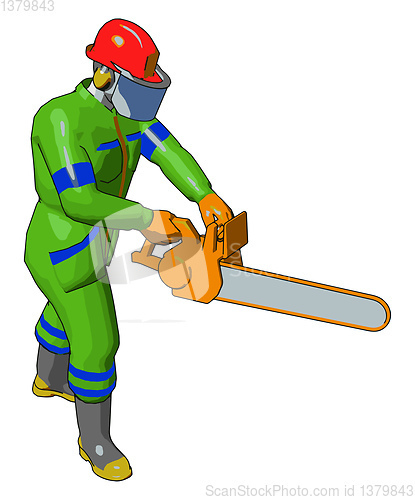 Image of A worker cartoon vector or color illustration