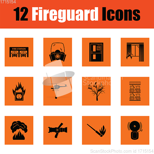 Image of Set of fire service icons