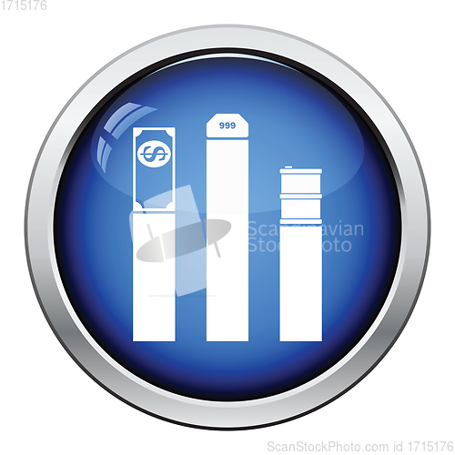 Image of Oil, dollar and gold chart concept icon