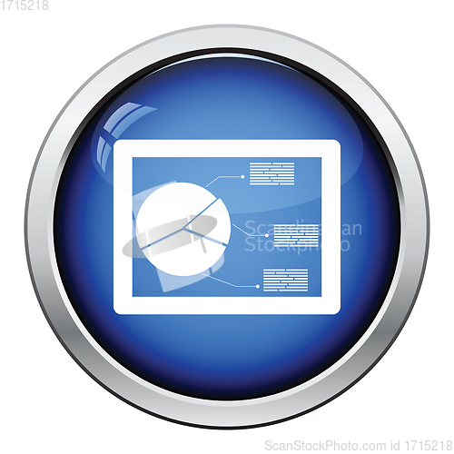 Image of Tablet with analytics diagram icon