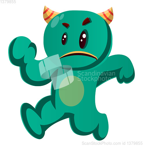 Image of Green monster running vector design