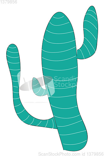 Image of Blue cactus with three branches illustration vector on white bac