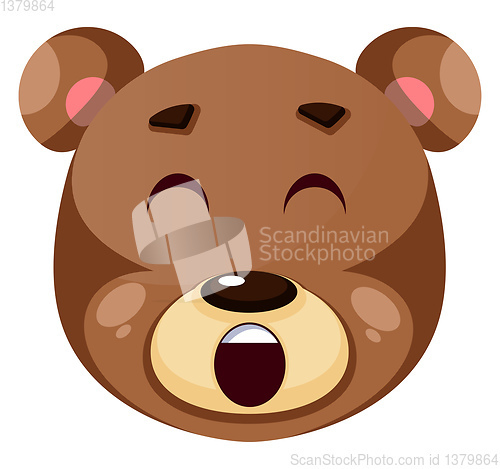 Image of Bear is yelling, illustration, vector on white background.