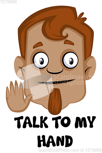 Image of Human emoji with talk to my hand expression, illustration, vecto