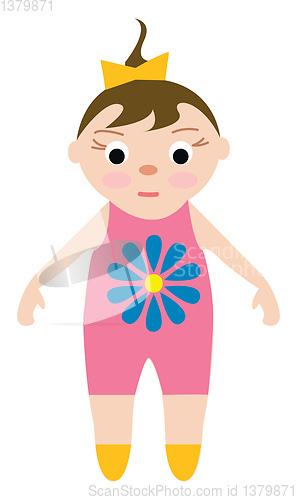 Image of A baby wearing a pink jumper vector or color illustration
