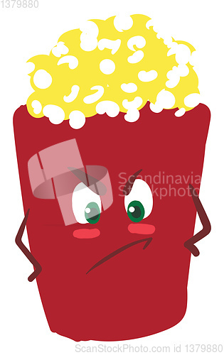 Image of Pissed of pop corn, vector or color illustration.