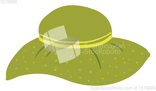 Image of A green-colored cartoon hat of a woman vector or color illustrat