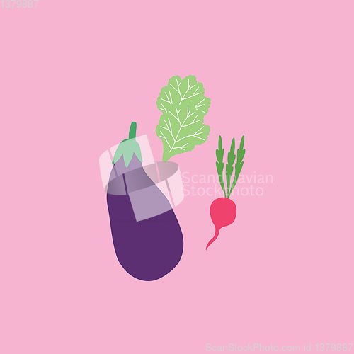 Image of Summer vegetables vector or color illustration