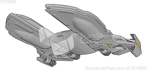 Image of Galaxy spaceship vector illustration on white background