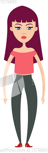 Image of Girl with long arms illustration vector on white background