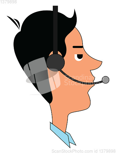 Image of Phone operator, vector or color illustration.