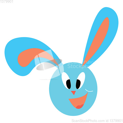 Image of A happy blue bunny, vector color illustration.