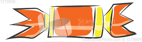 Image of Painting of a candy wrapped with orange and yellow decorative pa