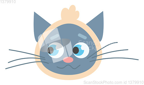 Image of Blue cat with scarf headband illustration vector on white backgr