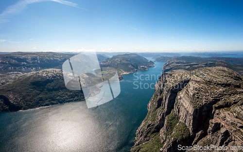 Image of Pulpit Rock Preikestolen Beautiful Nature Norway