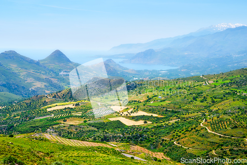 Image of Aerial view of Crete island in Greece