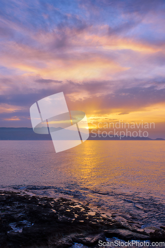 Image of Sea sunset with dramatic sky