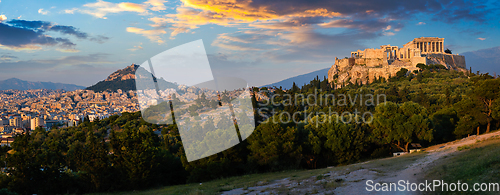 Image of Iconic Parthenon Temple at the Acropolis of Athens, Greece