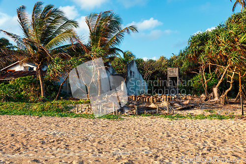 Image of Ruins of a house destroyed by tsunami, Hikkaduwa, Sri Lanka