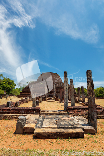 Image of Ancient Buddhist dagoba stupa Pabula Vihara. Sri Lanka