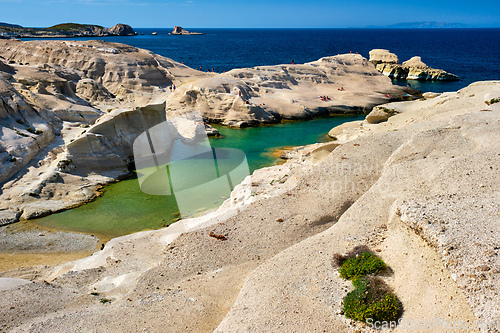 Image of Famous Sarakiniko beach on Milos island in Greece