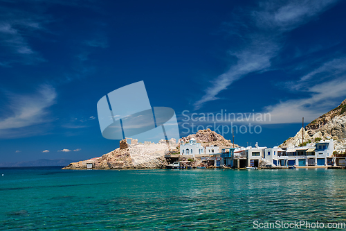 Image of The beach of Firapotamos in Milos, Greece