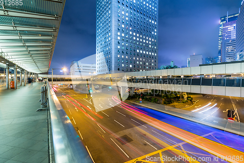 Image of Hong Kong urban city at night